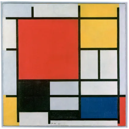 Composition with Large Red Plane, Yellow, Black, Gray and Blue by Piet Mondrian